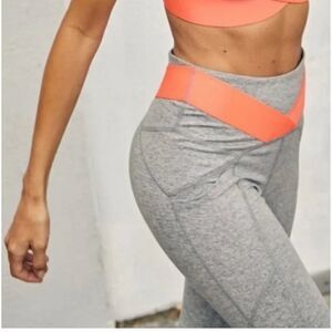 Free People Movement Just Breathe High-Rise Ankle Leggings Heather Grey Size: S